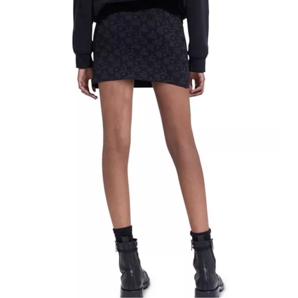NWT THE KOOPLES Jacquard Logo Black‎ Stretch Mini Skirt, Medium - Picture 2 of 7